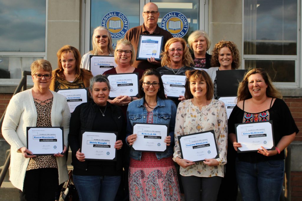 Service Personnel Member of the Year Nominees are pictured from left front row: Karen Warsinsky, Shiela Haught, Rebekah Ali, Tammy Whitlatch and Erica McDonald. Middle row: Holly Armstrong, Tina Yoho, Leanne Dobbs and Stacie Lemmon. Back Row: Gail Artimez, Jeffrey Coleman and Amy Bonar.
